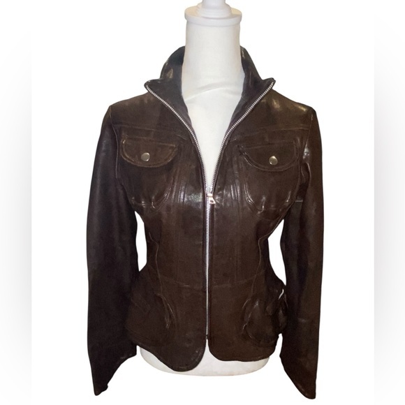 Vintage Banana Republic Genuine Leather Moto Jacket - Picture 1 of 9